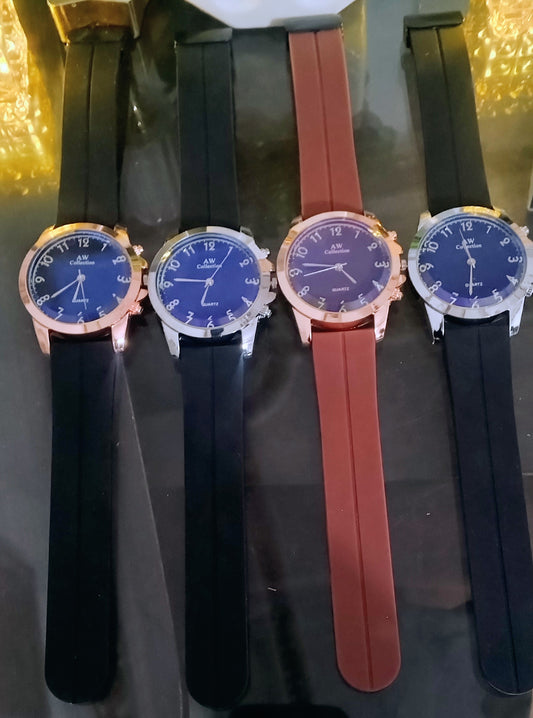 Stylish Analog Watch for Men – Blue & black Dial with Premium Silicone Strap | AW Collection