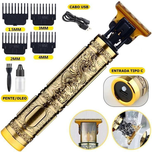 Professional USB Rechargeable T9 Hair Trimmer – Cordless Zero-Gap Beard & Hair Clipper with T-Blade, Type-C Fast Charging & Guide Combs
