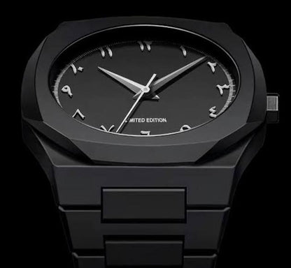 Luxury Arabic Numeral Men's Analog Watch – Premium Stainless Steel Waterproof Wrist Watch (Black)