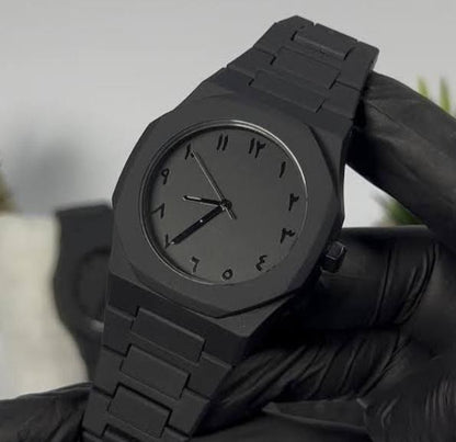 Luxury Arabic Numeral Men's Analog Watch – Premium Stainless Steel Waterproof Wrist Watch (Black)