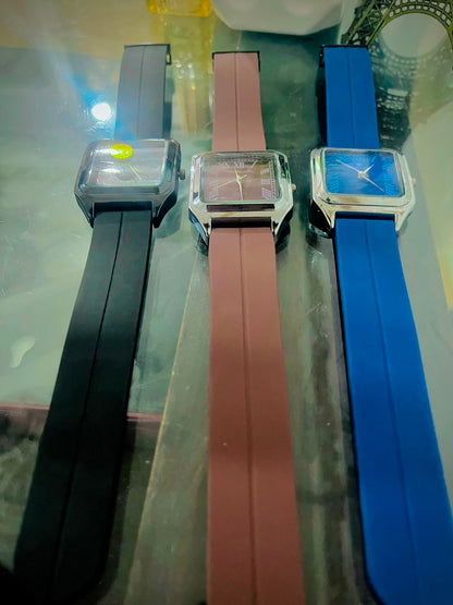 Stylish Square Dial Silicone Strap Watch for Men & Women – Casual Fashion Wristwatch
