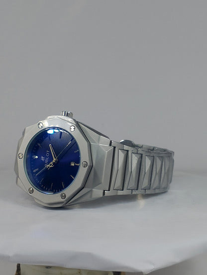 Luxury Stainless Steel HUBLOT Men's Analog Watch – Blue Dial | Premium Business & Casual Wristwatch