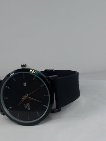 Classic Men's Black Analog Watch – Minimalist Luxury Wristwatch with Date Display | Business & Casual