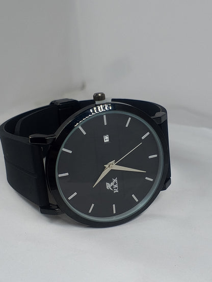 Classic Men's Black Analog Watch – Minimalist Luxury Wristwatch with Date Display | Business & Casual