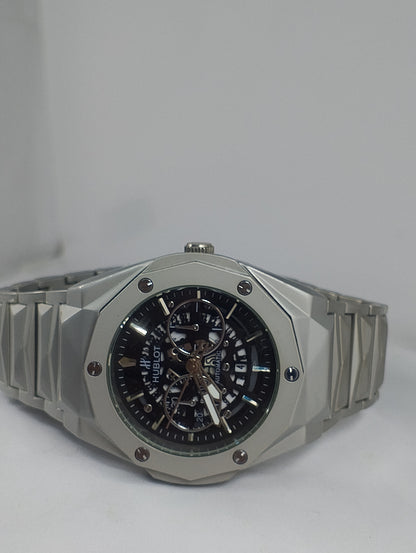 Luxury Stainless Steel HUBLOT Men's Analog Watch – Blue Dial | Premium Business & Casual Wristwatch