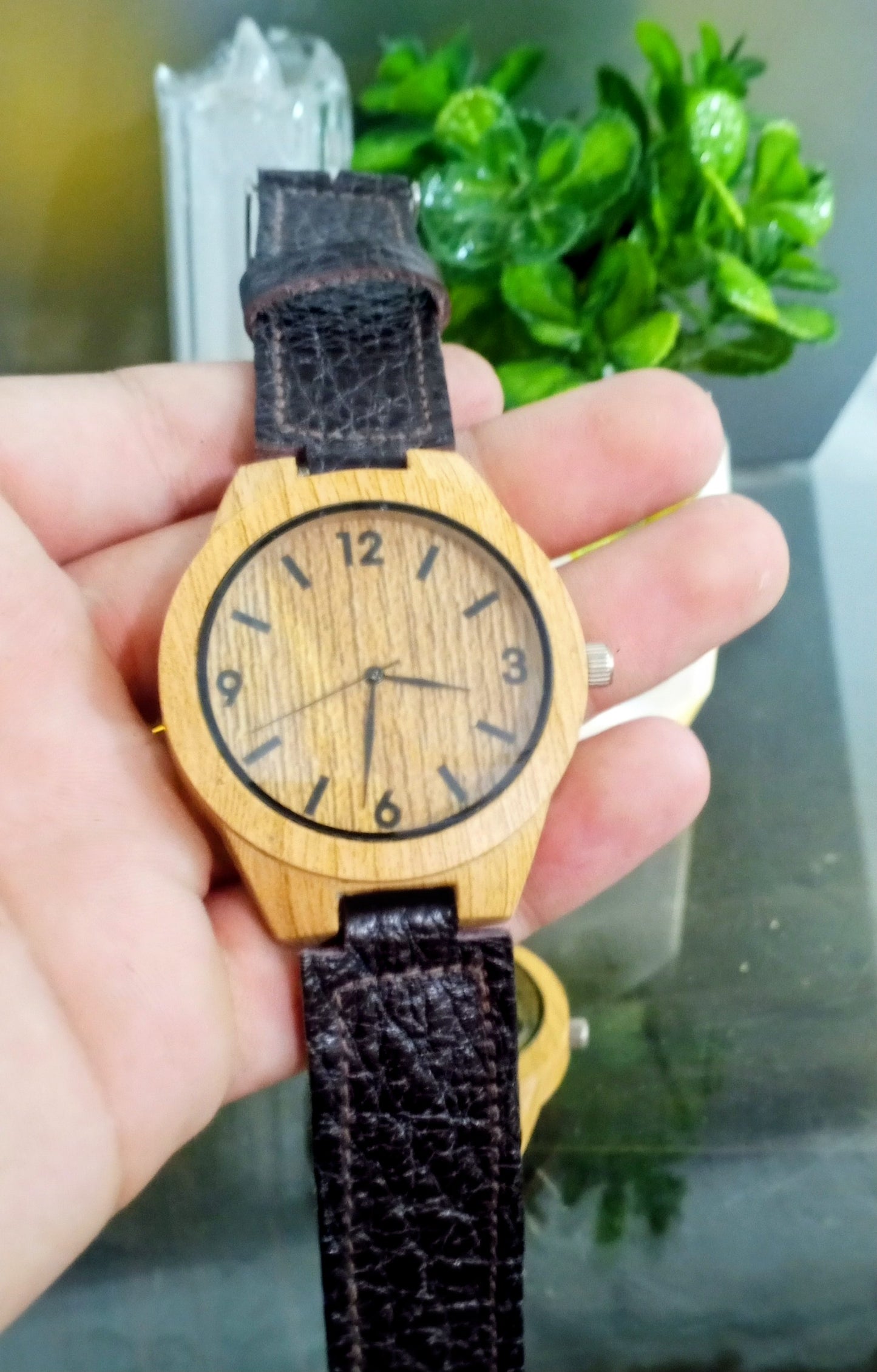 Premium Wooden Watch for Men – Stylish Natural Wood Dial with Genuine Leather Strap
