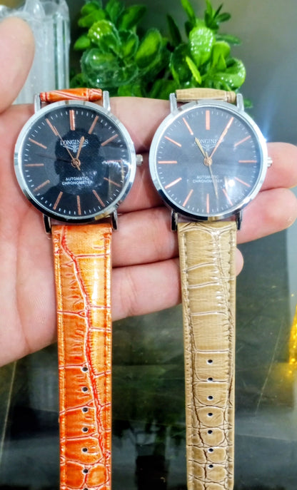 Elegant Analog Watch for Men – Stylish Leather Strap Classic Wrist Watch