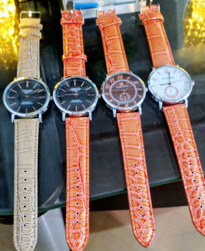 Elegant Analog Watch for Men – Stylish Leather Strap Classic Wrist Watch