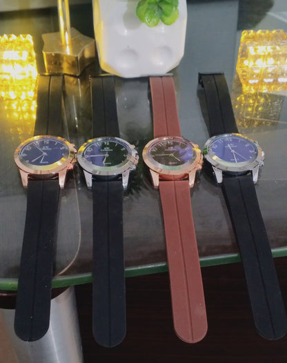 Stylish Analog Watch for Men – Blue & black Dial with Premium Silicone Strap | AW Collection