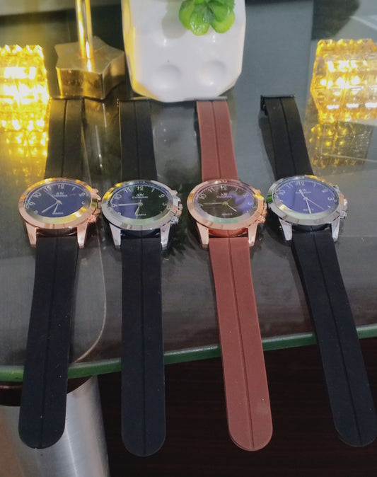 Stylish Analog Watch for Men – Blue & black Dial with Premium Silicone Strap | AW Collection