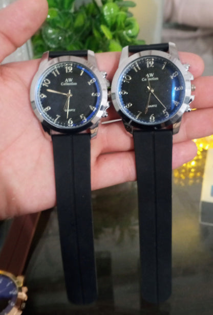 Stylish Analog Watch for Men – Blue & black Dial with Premium Silicone Strap | AW Collection