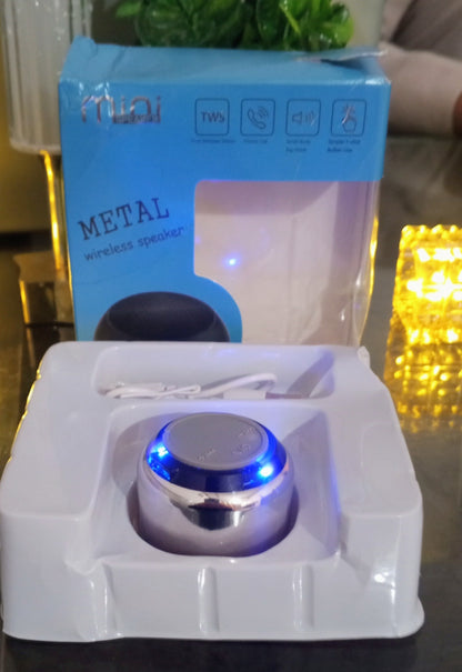 Mini Wireless Bluetooth Speaker with LED Lights – Portable TWS Metal Speaker with USB Charging
