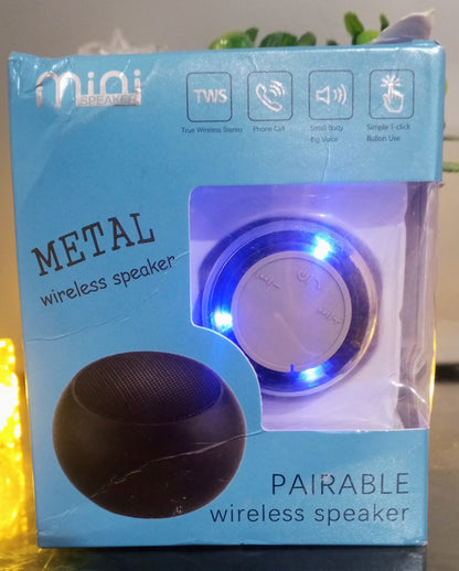 Mini Wireless Bluetooth Speaker with LED Lights – Portable TWS Metal Speaker with USB Charging