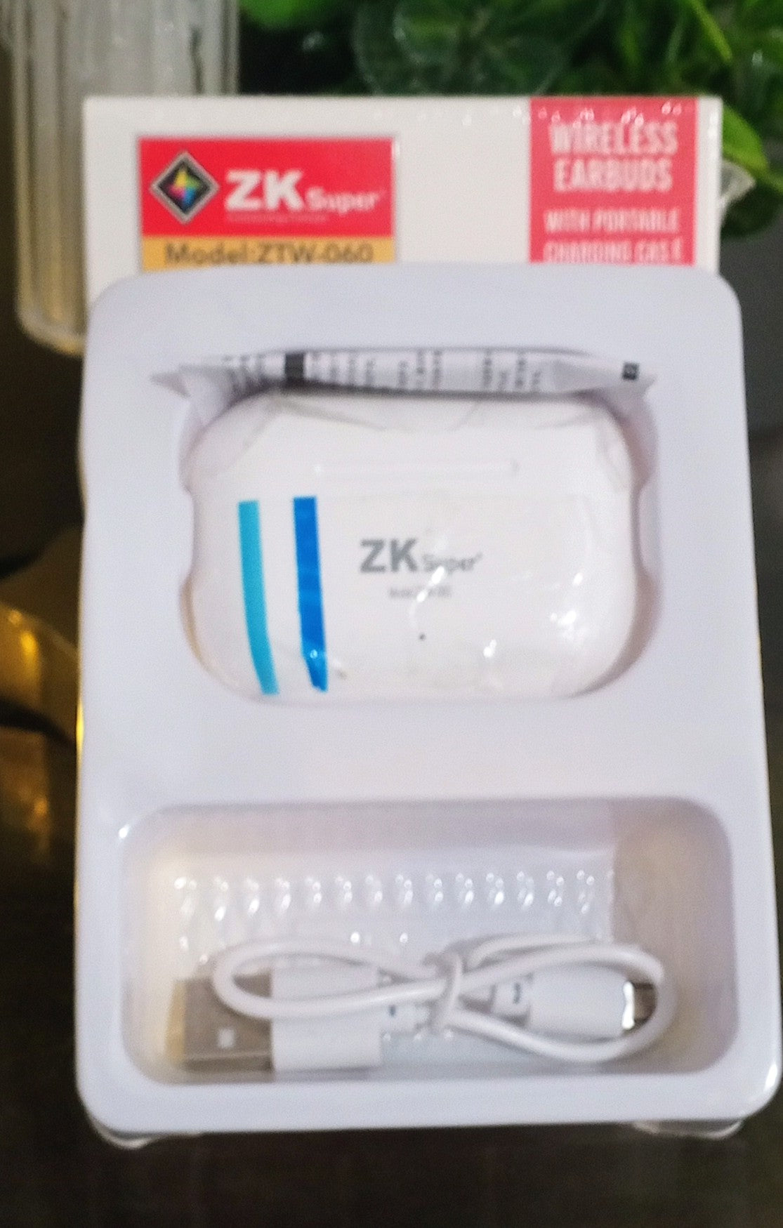 ZK Super ZTW-060 Wireless Earbuds – Bluetooth Earphones with Portable Charging Case