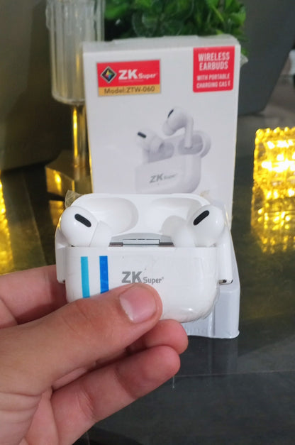 ZK Super ZTW-060 Wireless Earbuds – Bluetooth Earphones with Portable Charging Case