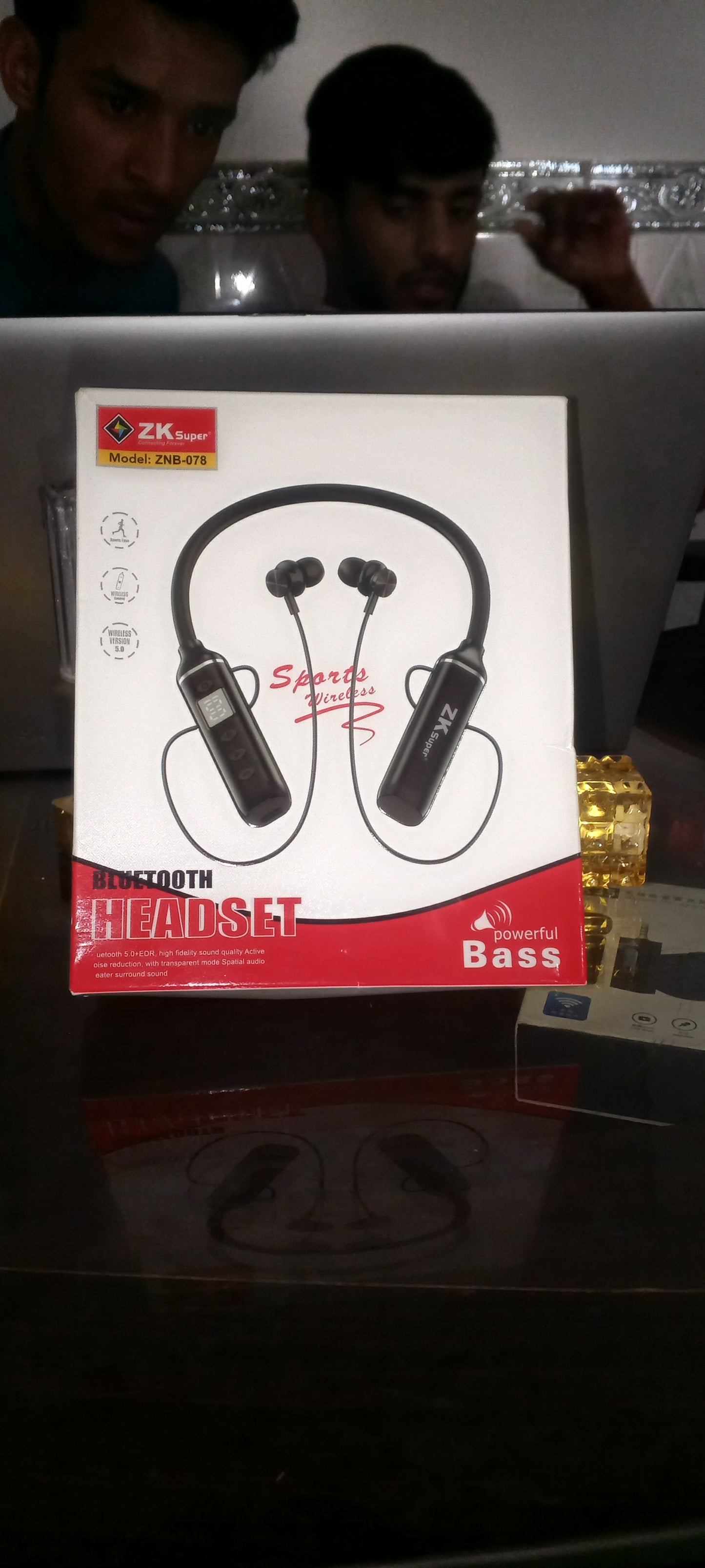 ZK Super ZNB-078 Bluetooth Sports Headset – Wireless Neckband Earphones with Powerful Bass