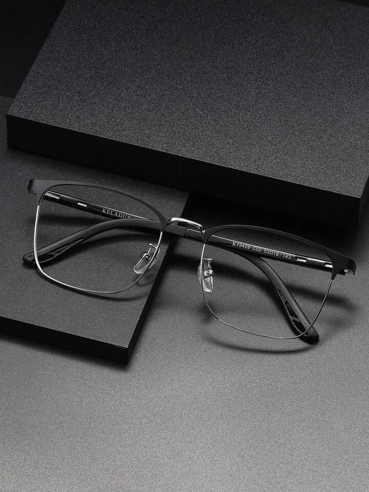 Premium Anti-Blue Light Square Eyeglasses | Fashion Metal Frame Computer Glasses for Men & Women