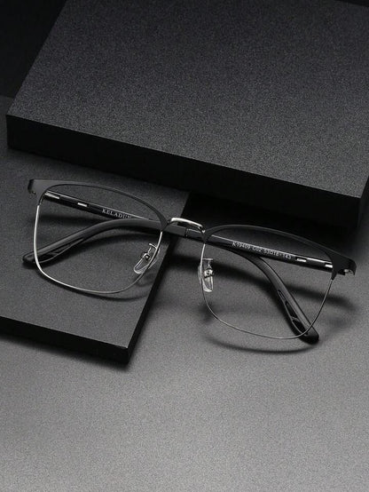 Premium Anti-Blue Light Square Eyeglasses | Fashion Metal Frame Computer Glasses for Men & Women