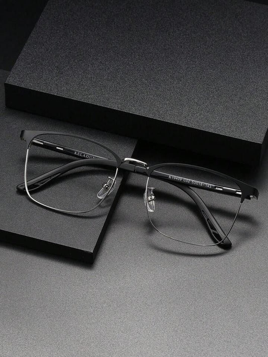 Premium Anti-Blue Light Square Eyeglasses | Fashion Metal Frame Computer Glasses for Men & Women
