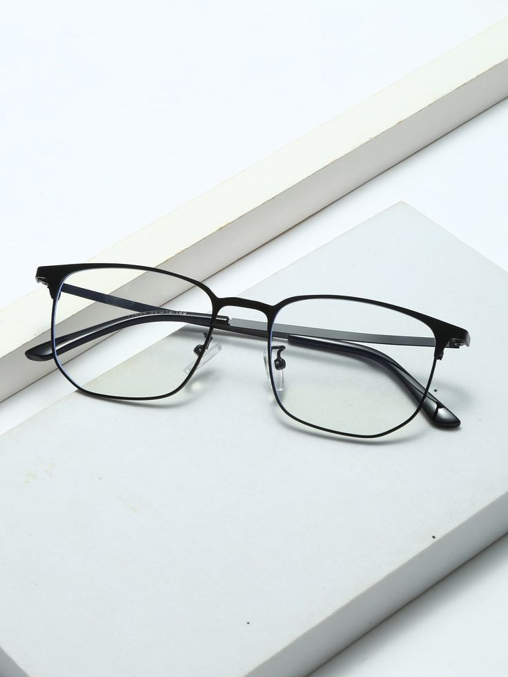 Premium Anti-Blue Light Square Eyeglasses | Fashion Metal Frame Computer Glasses for Men & Women