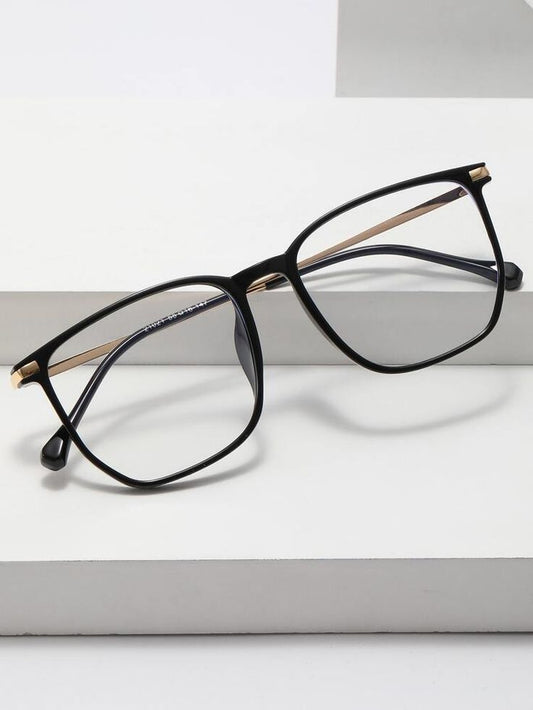 Premium Anti-Blue Light Square Eyeglasses | Fashion Metal Frame Computer Glasses for Men & Women