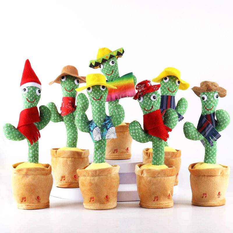 Dancing & Talking Cactus Toy for Kids – Musical Plush Cactus with Voice Recording, Singing, LED Lights & Interactive Educational Toy