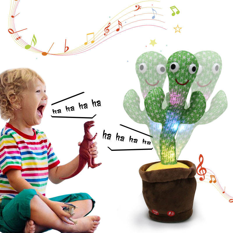 Dancing & Talking Cactus Toy for Kids – Musical Plush Cactus with Voice Recording, Singing, LED Lights & Interactive Educational Toy