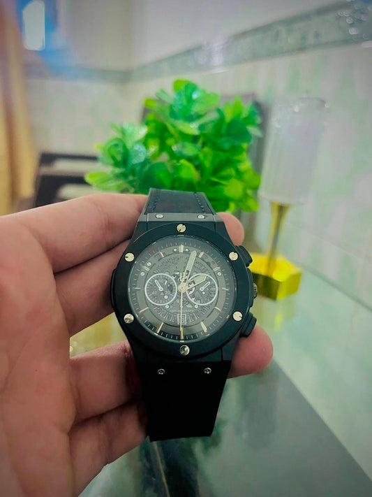 Luxury Black Chronograph Men's Watch – Premium Sporty Design